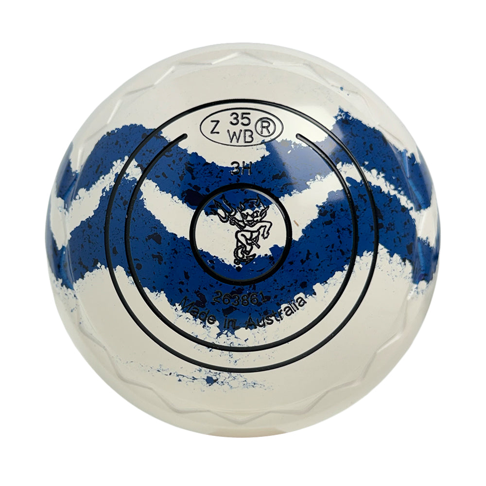 Aero Optima Lawn Bowls 3 Heavy Z Scoop White/Ocean Swirl - 263861