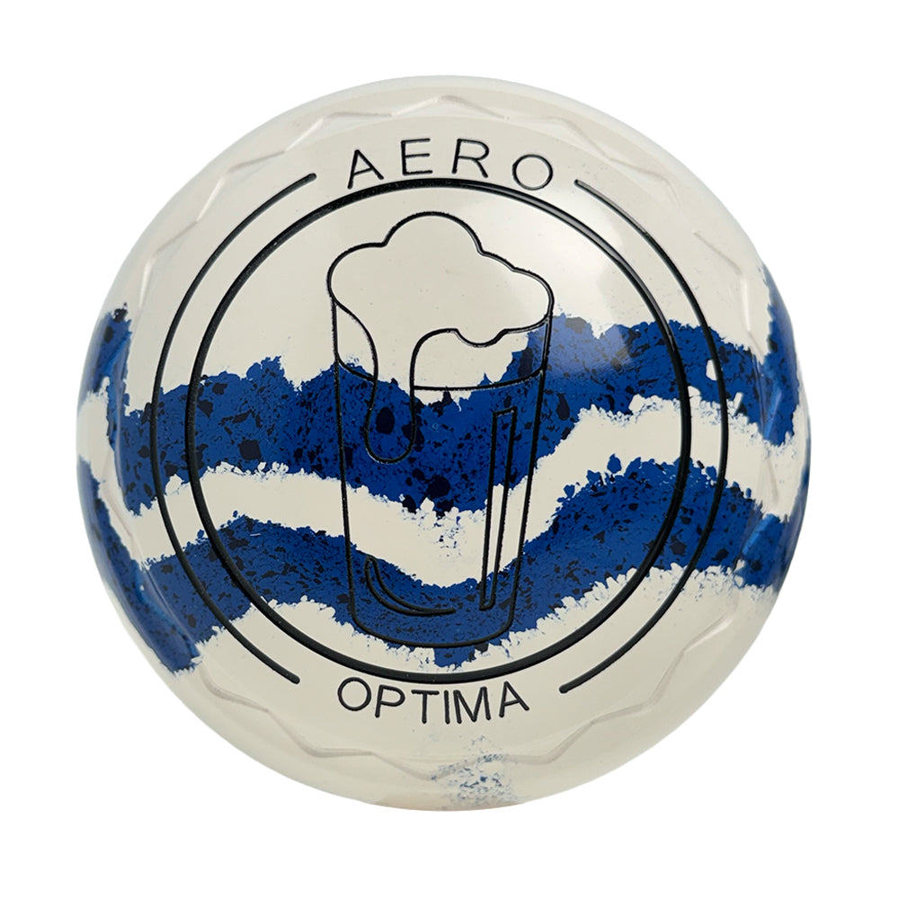 Aero Optima Lawn Bowls 3.5 Heavy Z Scoop White/Ocean Swirl - 263869