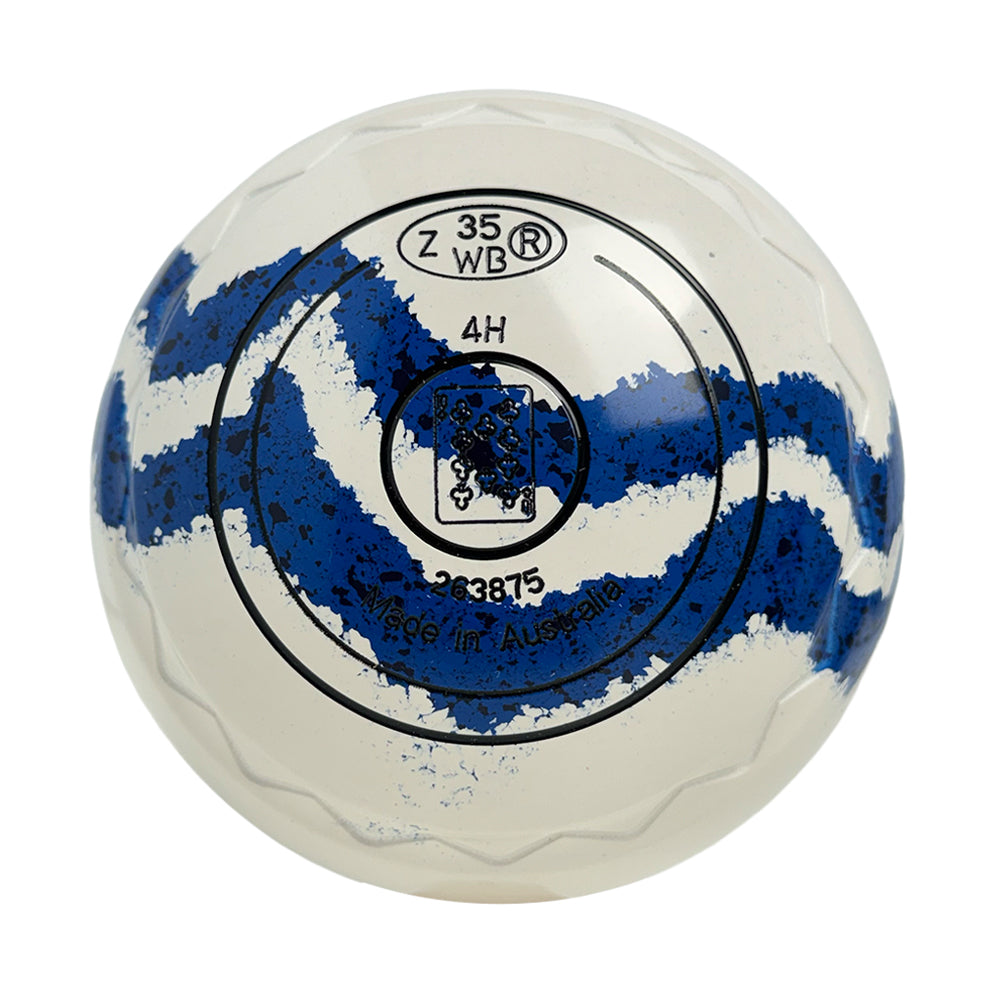 Aero Optima Lawn Bowls 4 Heavy Z-Scoop White/Ocean Swirl - 263875