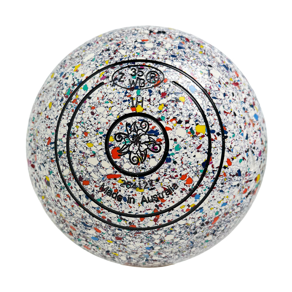 Aero Optima Lawn Bowls 1 Heavy Z-Scoop White Harlequin - 264127