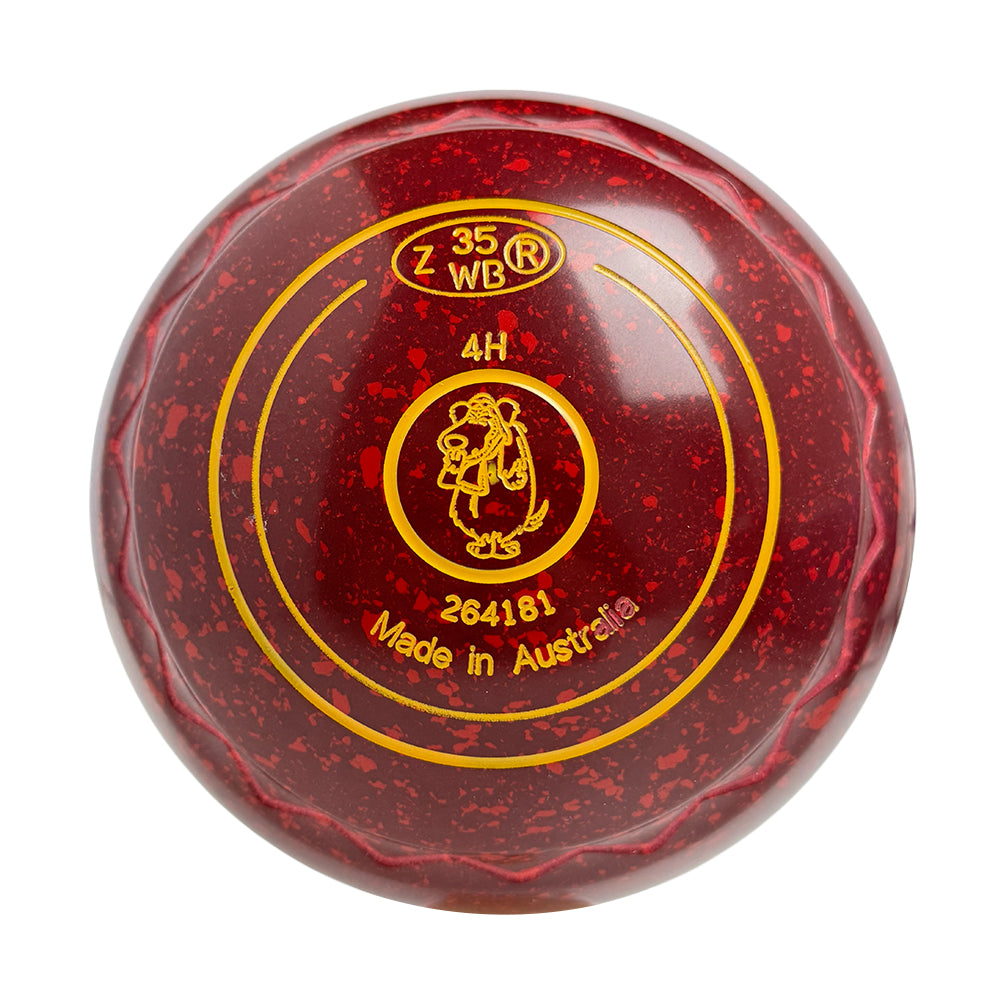 Aero Optima Lawn Bowls 4 Heavy Z-Scoop Maroon Red - 264181