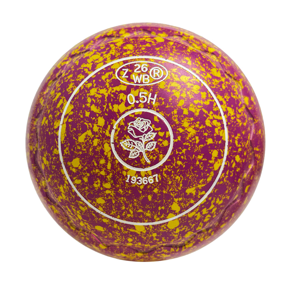 Aero (Pre-Owned) Optima Lawn Bowls 0.5 Heavy Z-Scoop Magenta/Yellow Speckle -193667