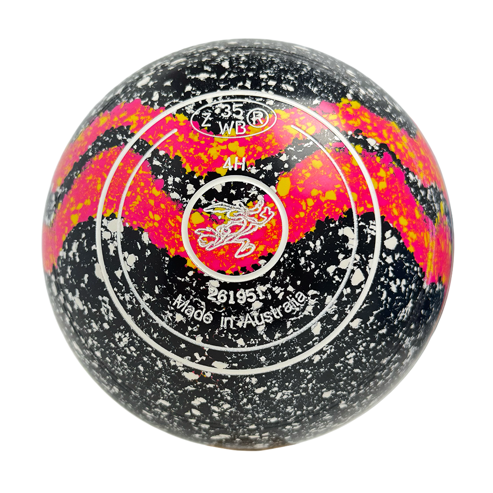 Aero Optima Lawn Bowls 4 Heavy Non-Gripped Onyx/Tequila Sunrise Swirl - 261951