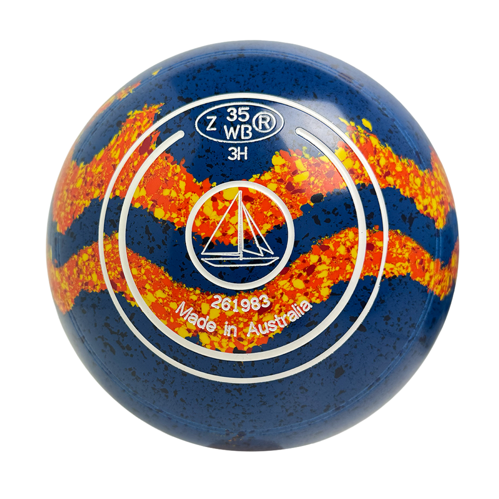 Aero Dynamic Lawn Bowls 3 Heavy Non-Gripped Ocean/Sunrise Swirl - 261983