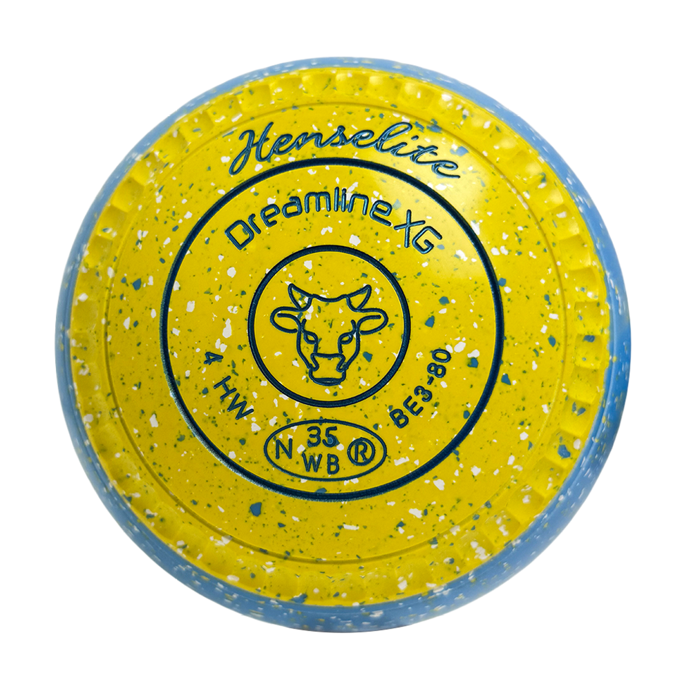 Henselite Dreamline XG Lawn Bowls Size 4 Heavy Gripped - Goldie Slice BE3-80