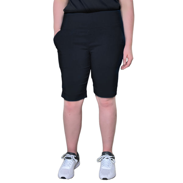 Bowlswear Australia Ladies Stretch Shorts BA Logo Black Bowls City