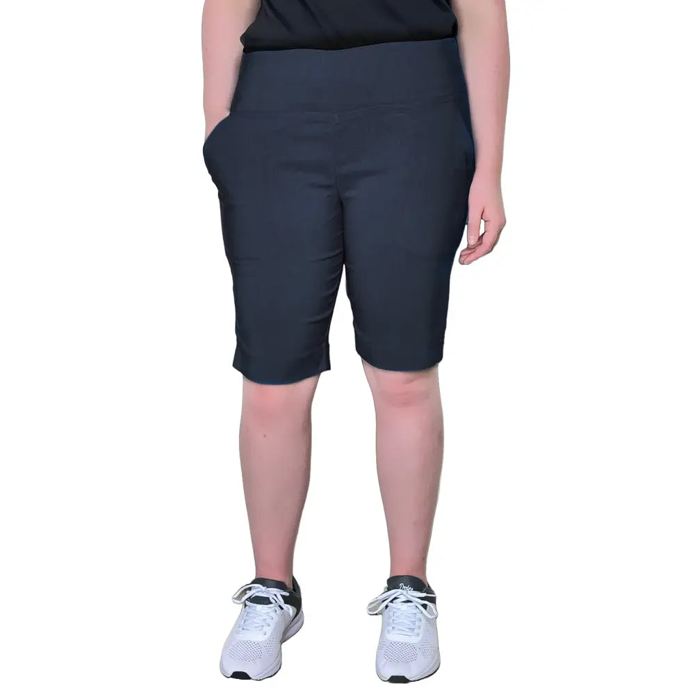 Bowlswear Australia Ladies Stretch Shorts BA Logo - Navy - Bowls City