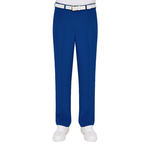 City Club Mens Tailored Lawn Bowls Pants Royal Blue Bowls City Gold
