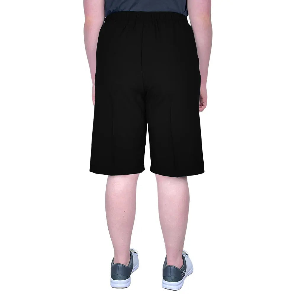 Domino Womens Lawn Bowls Shorts BA Logo - Black - Bowls City