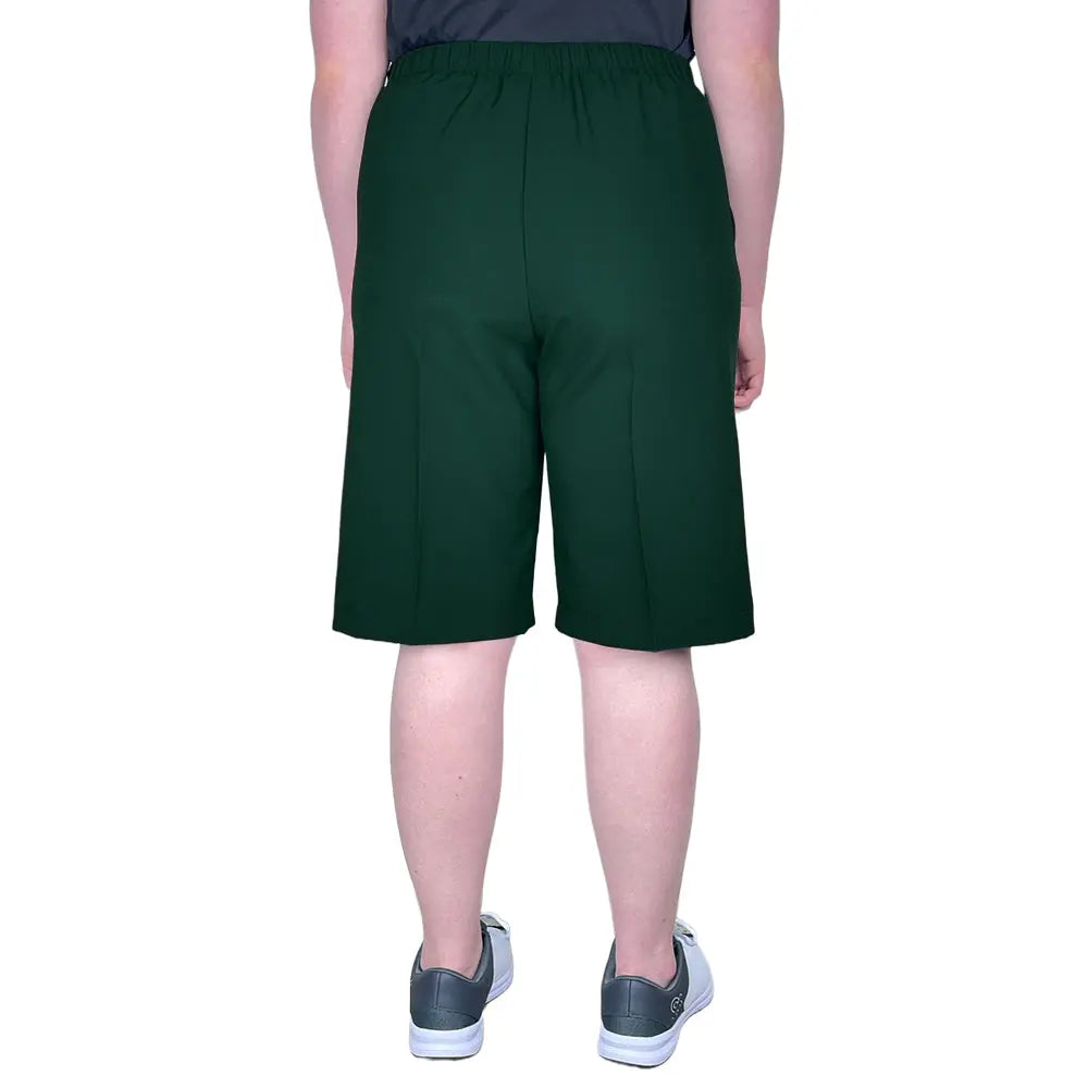 Domino Womens Lawn Bowls Shorts BA Logo - Bottle Green - Bowls City