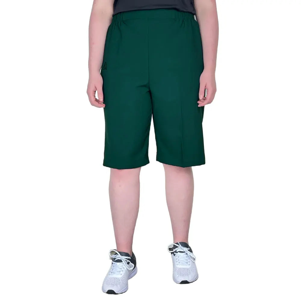 Domino Womens Lawn Bowls Shorts BA Logo - Bottle Green - Bowls City