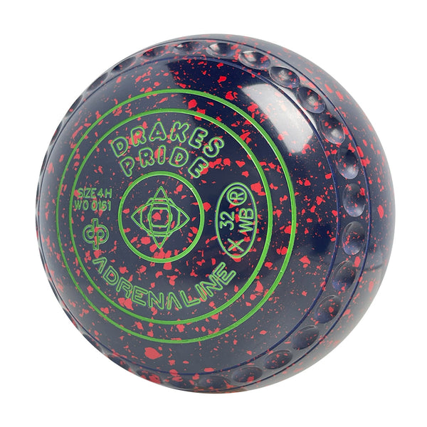 Drakes Pride Adrenaline Lawn Bowls Size 4 Heavy Gripped Dark Blue/Red