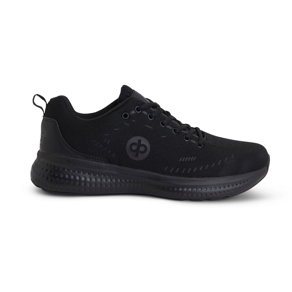 Drakes Pride Men’s Renegade 4E Wide Lawn Bowls Shoe in All Black – Side View