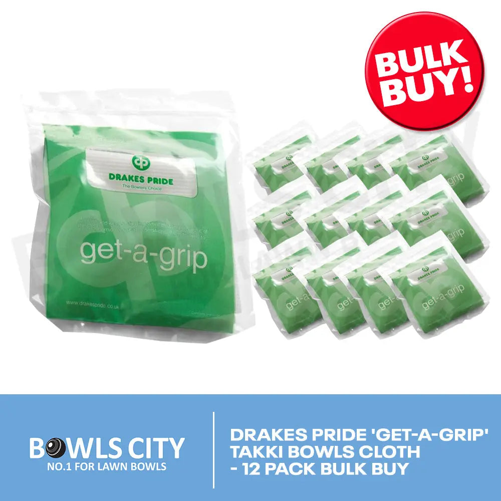 Drakes Pride 'Get-a-Grip' Takki Bowls Cloth - 12 Pack Bulk Buy - Bowls City
