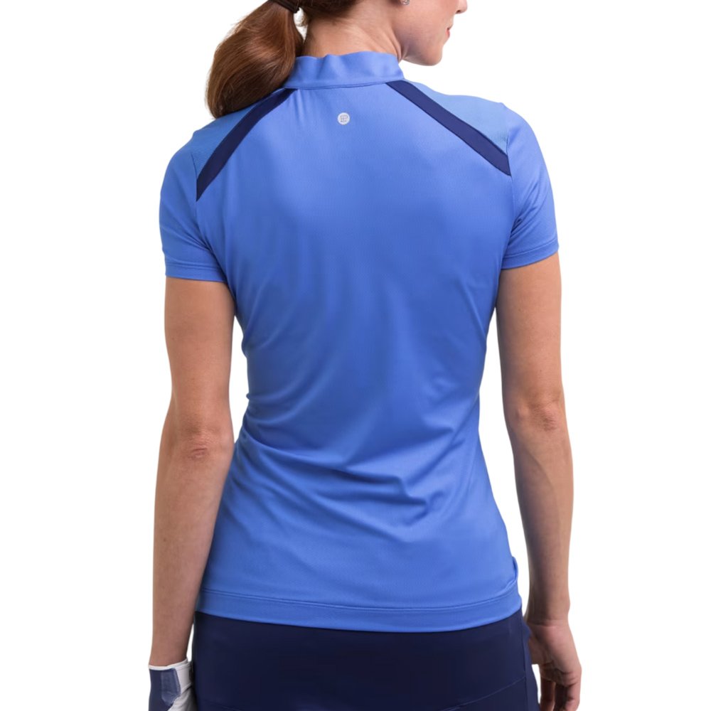 EPNY Womens Short Sleeve Polo Mandarin Collar - Regatta Multi