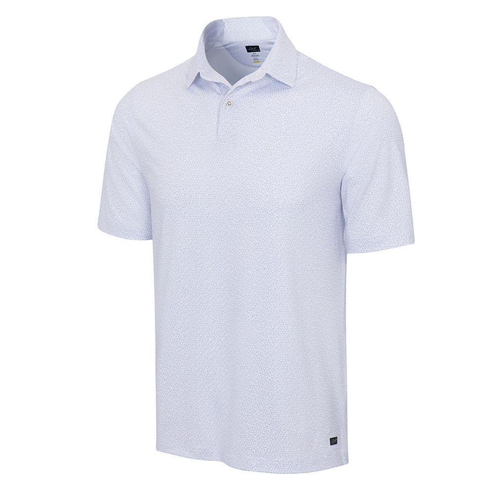 Greg Norman Mens Abstract Shark Tooth Stretch Polo - Grey
