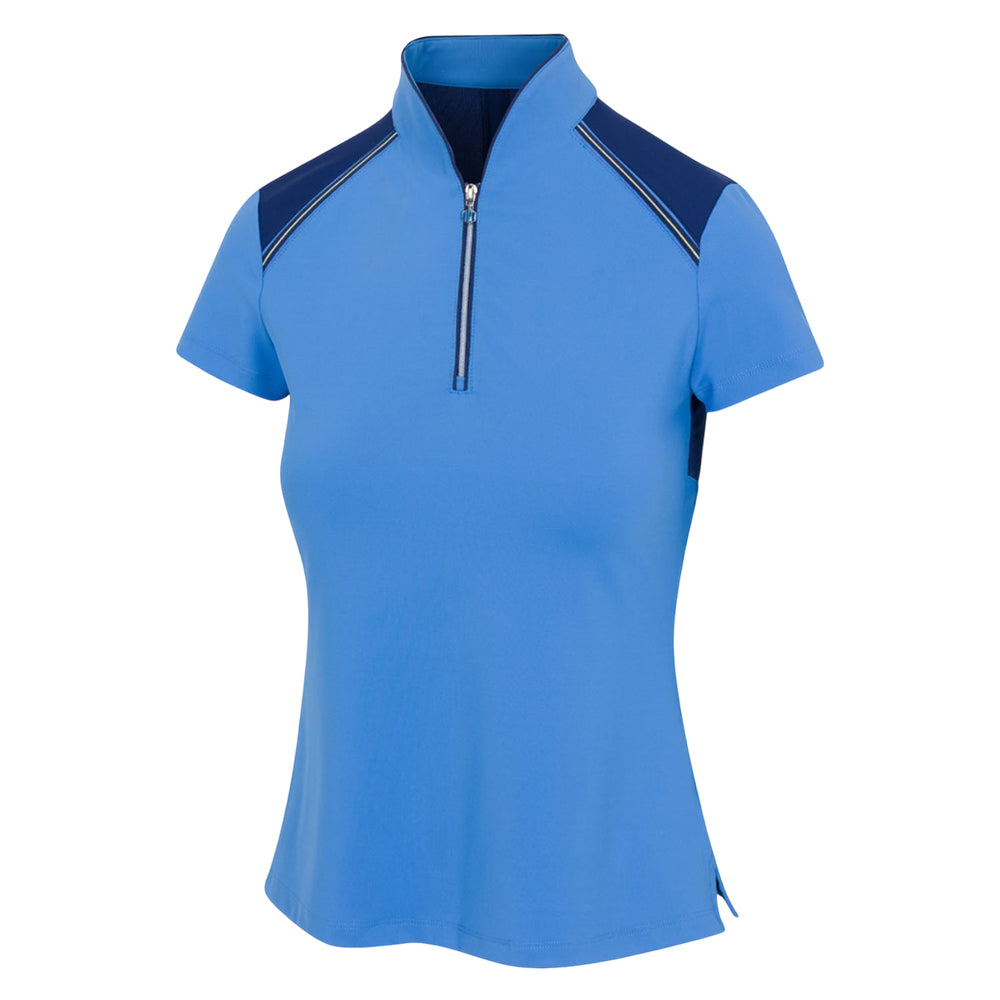 Greg Norman Women's Short Sleeve Belmont Polo - Aegean Blue