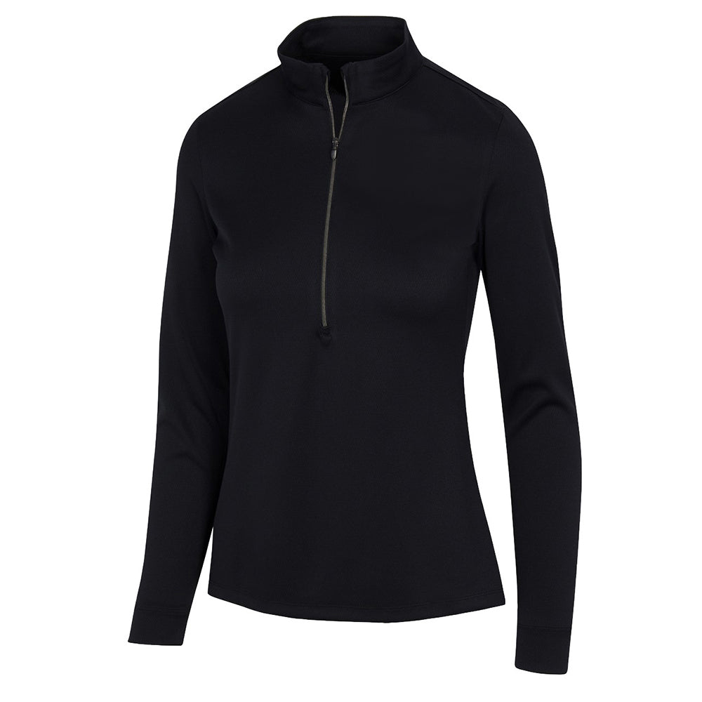 Greg Norman Ladies Fairway Long Sleeve 1/2 Zip Mock Polo