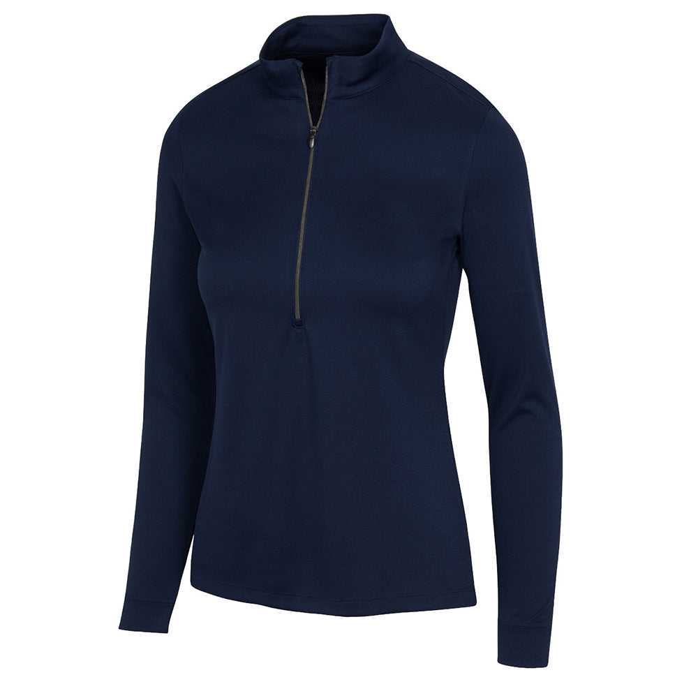 Greg Norman Ladies Fairway Long Sleeve 1/2 Zip Mock Polo