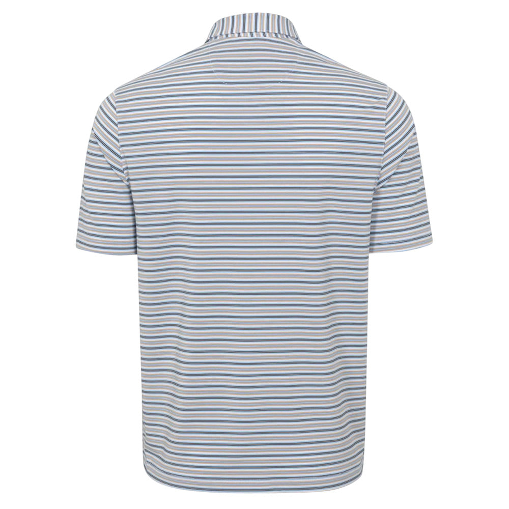 Greg Norman Mens Horizon Stripe Short Sleeve Polo - White
