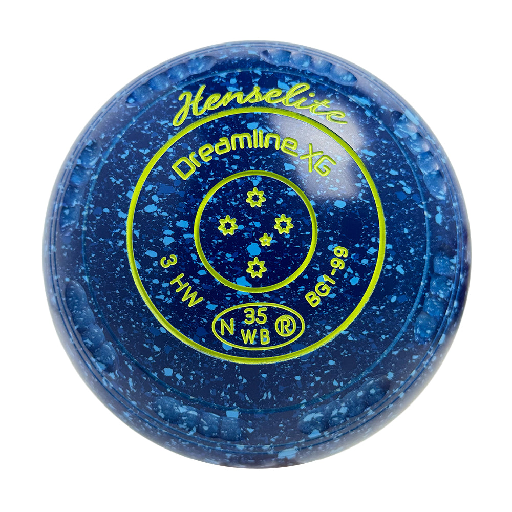 Henselite Dreamline XG Lawn Bowls Size 3 Heavy Gripped - Denim BG1-99