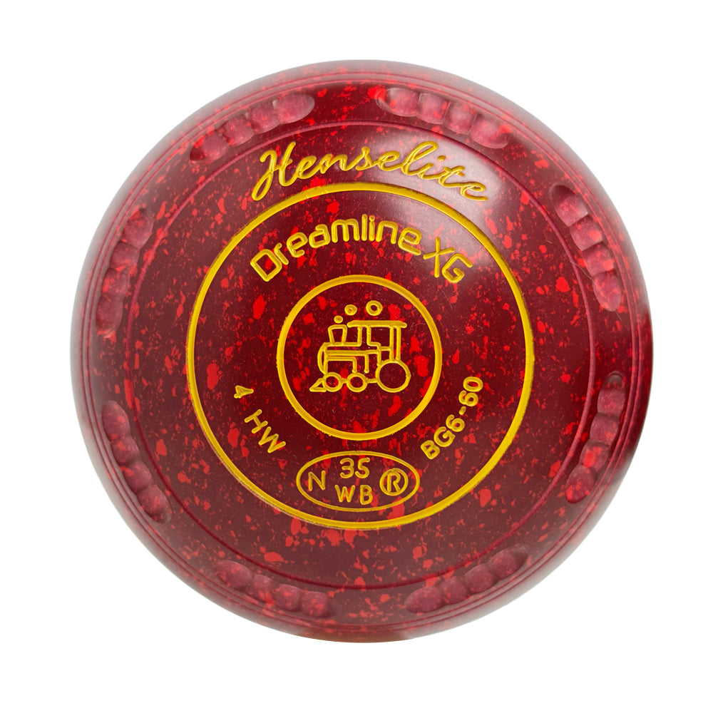 Henselite Dreamline XG Lawn Bowls Size 4 Heavy Gripped Ruby Rich - BG6-60