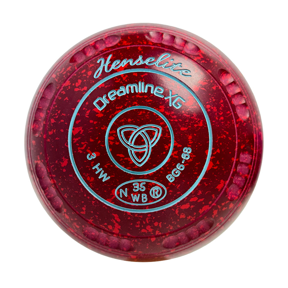 Henselite Dreamline XG Lawn Bowls Size 3 Heavy Gripped - Ruby Rich BG6-68