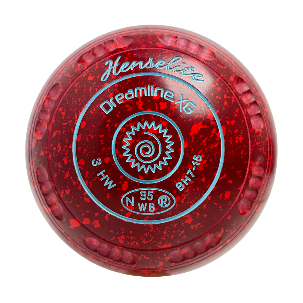 Henselite Dreamline XG Lawn Bowls Size 3 Heavy Gripped Ruby Rich - BH7-15