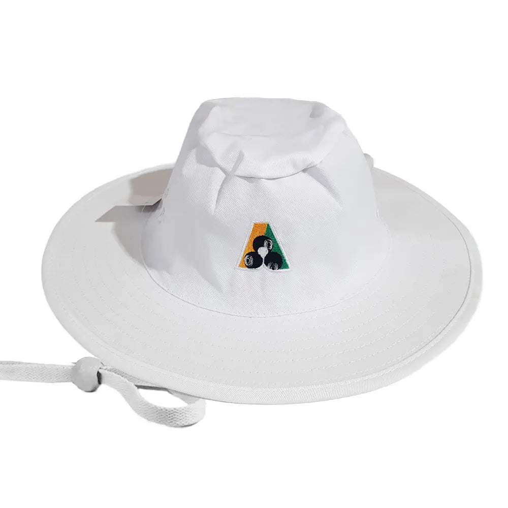 Domino Lawn Bowls Slouch Hat BA Logo - White - Bowls City