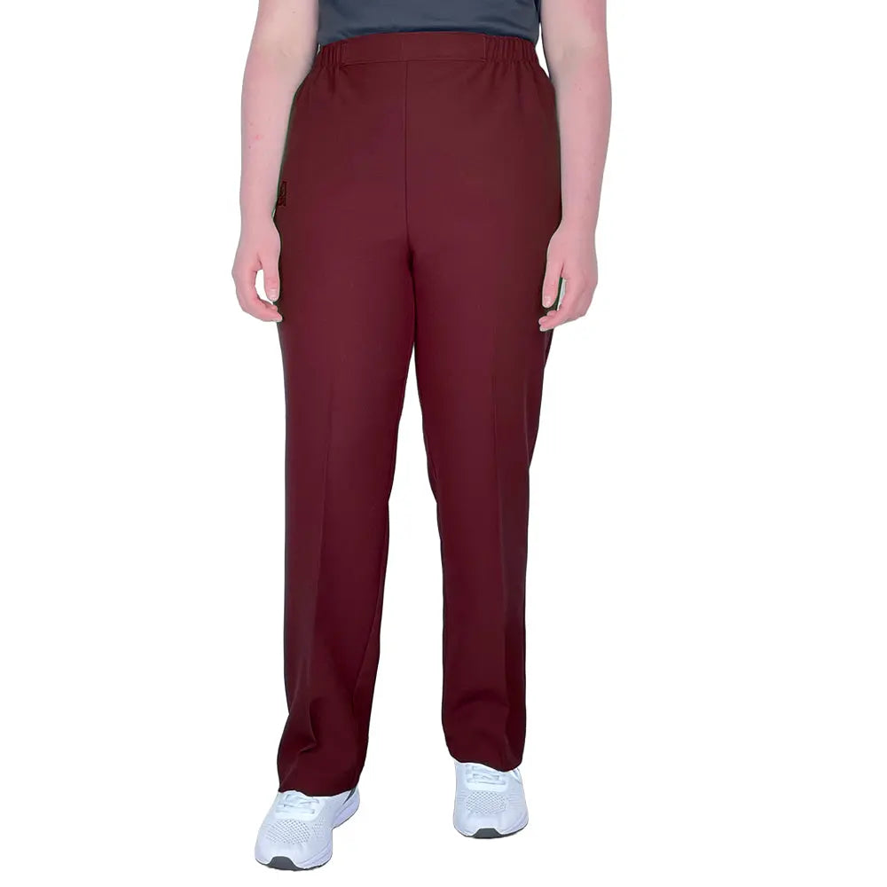 Domino Womens Lawn Bowls Pants BA Logo - Maroon - Bowls City