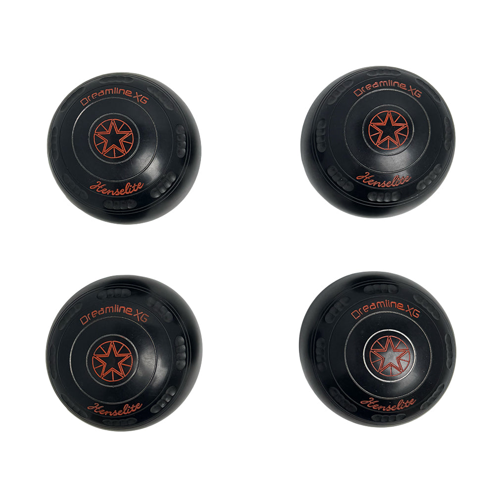 Henselite (Pre-Owned) Dreamline XG Lawn Bowls Size 00 Heavy Gripped - Black R38-91
