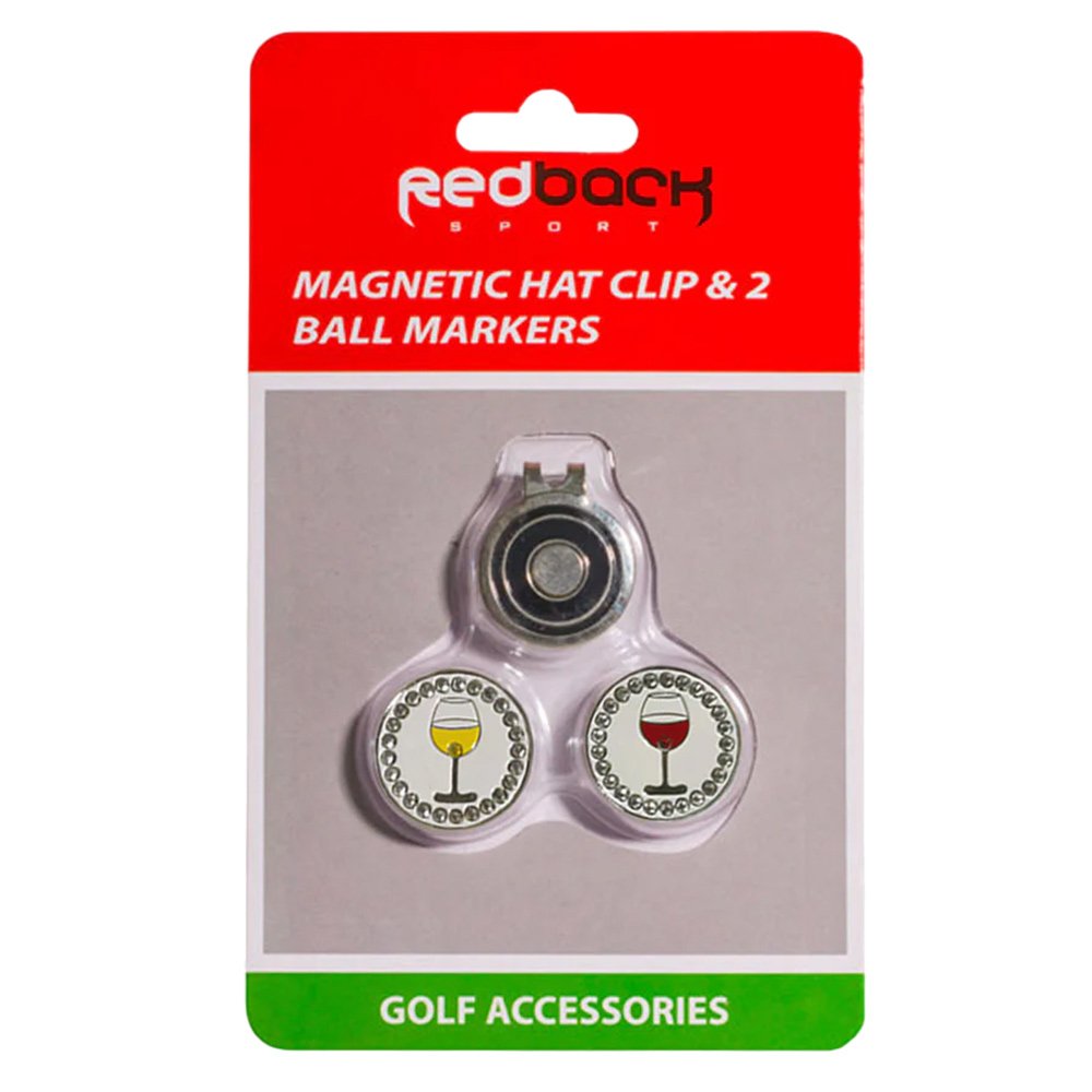 Redback 2 Bling Ball Markers with Magnetic Hat Clip -Wine