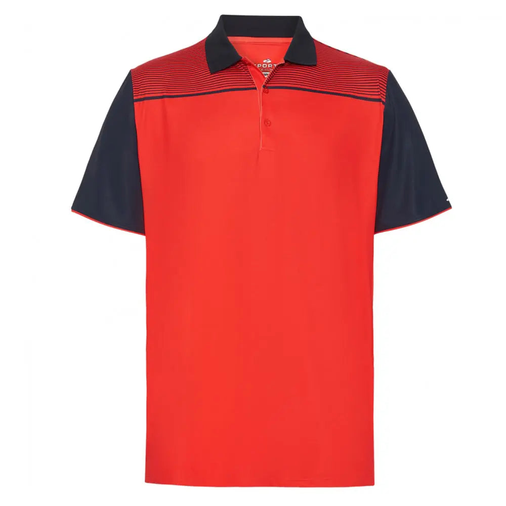 Sporte Leisure Mens Rise Short Sleeve Polo BA Logo - Red - Bowls City