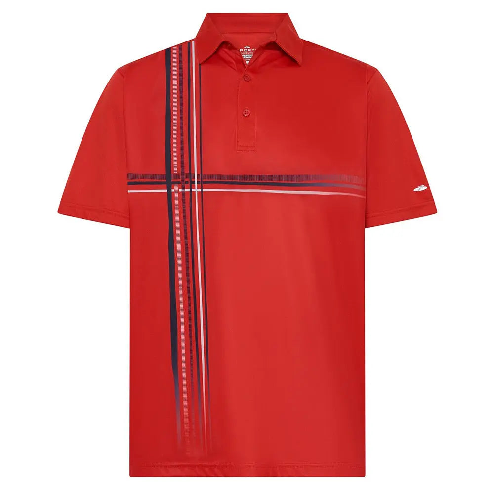Sporte Leisure Mens Scope Short Sleeve Polo BA Logo -Red - Bowls City