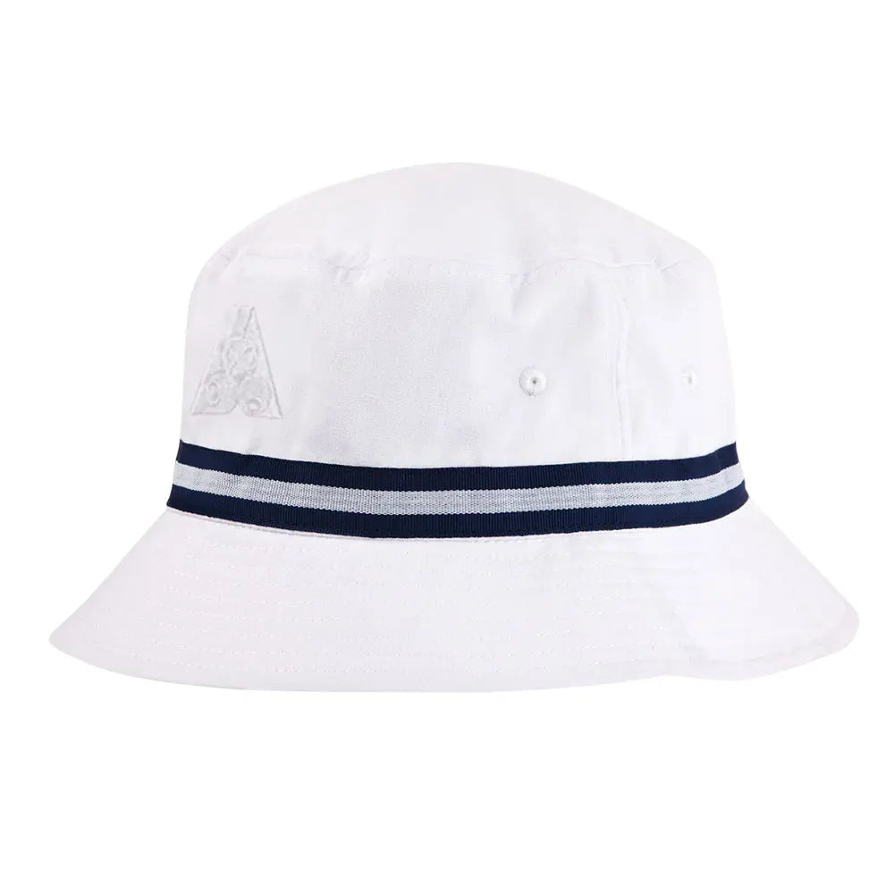 Sporte Leisure Stripe Band Bucket Hat BA Logo - White/Navy Sporte Leisure