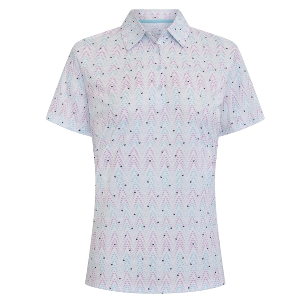 Sporte Leisure Womens Butterfly Dreams Short Sleeve Polo - White