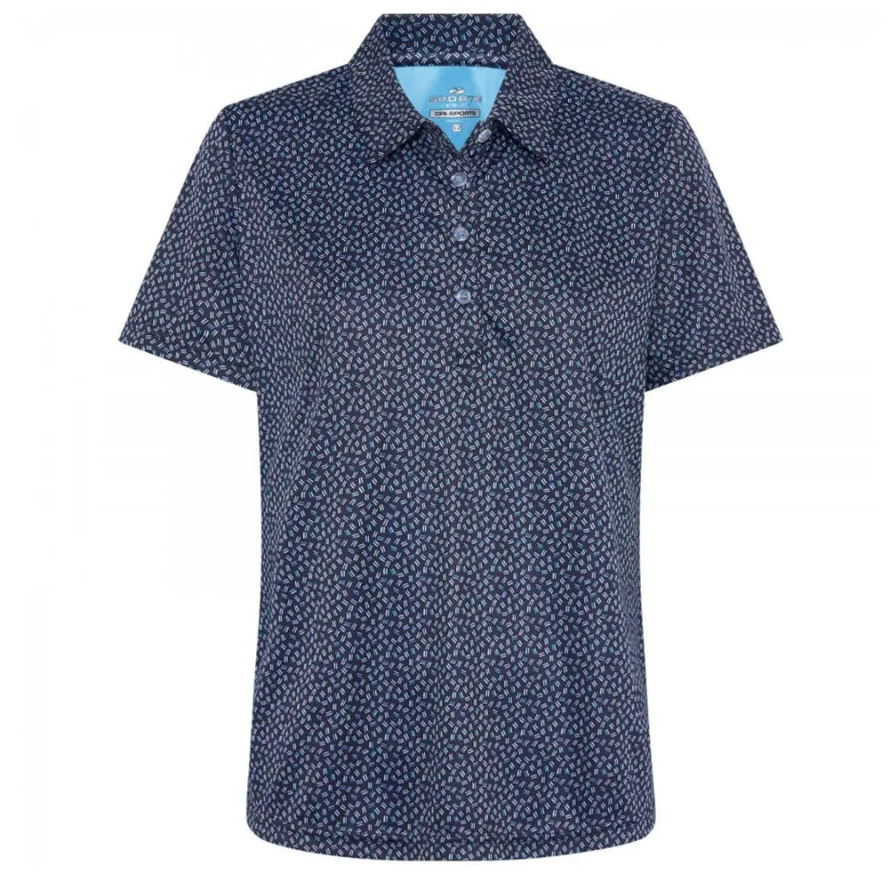 Sporte Leisure Womens Flare Short Sleeve Polo BA Logo - Navy - Bowls City