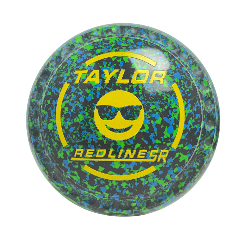 Taylor Redline SR Lawn Bowls Size 3 Heavy Gripped Grey/Blue/Lime -