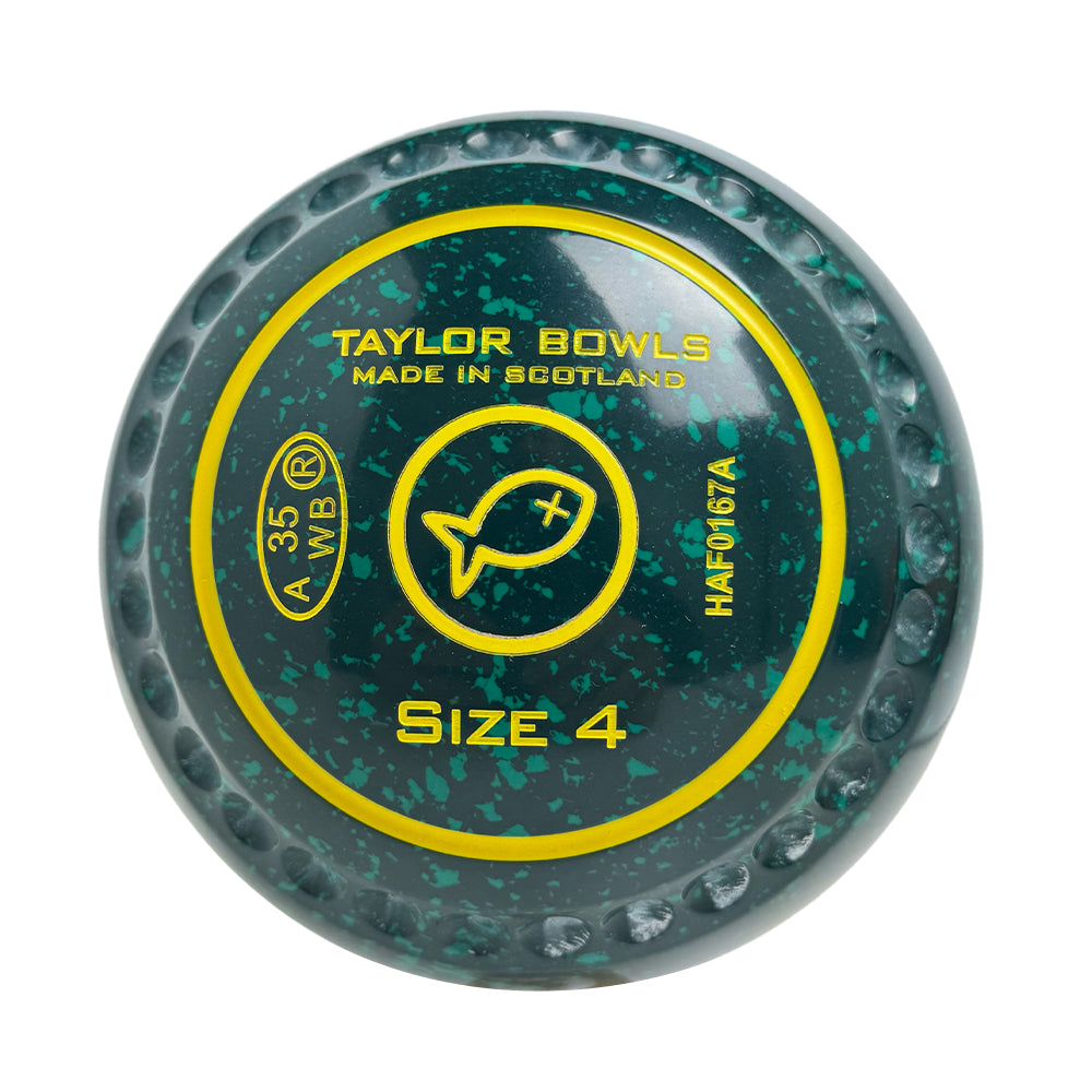 Taylor GTR Lawn Bowls Size 4 Heavy Gripped Dark Green/Green - HAF0167A