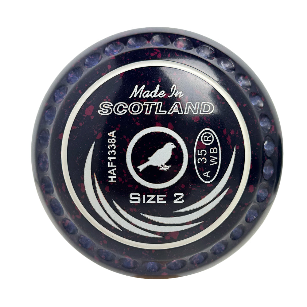 Taylor SRV Lawn Bowls Size 2 Heavy Gripped Dark Blue/Magenta - HAF1338A