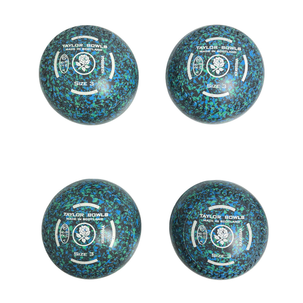 Taylor (Pre-Owned) Redline SR Lawn Bowls Size 3 Heavy Gripped - Grey/Sky/Mint Speckle HX495594A