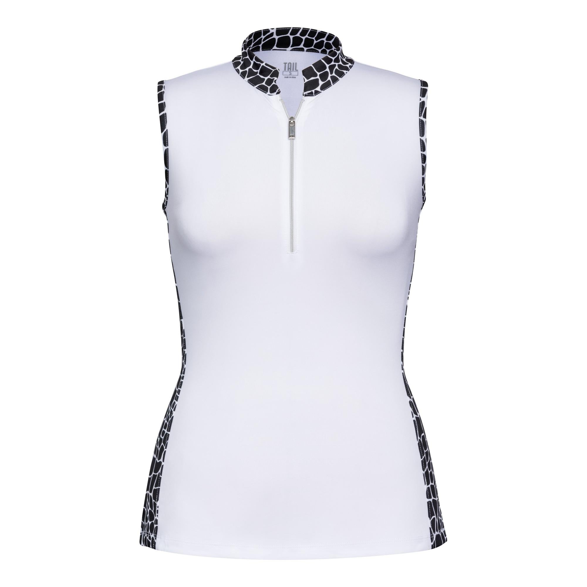 Tail Womens Belisa Sleeveless Polo - Black/White