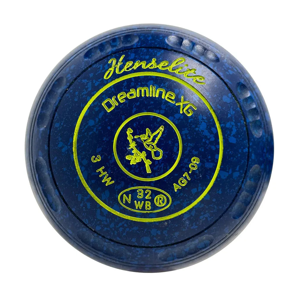 Henselite (Pre-Owned) Dreamline XG Lawn Bowls Size 3 Heavy Gripped Blue - AG7-09 Henselite