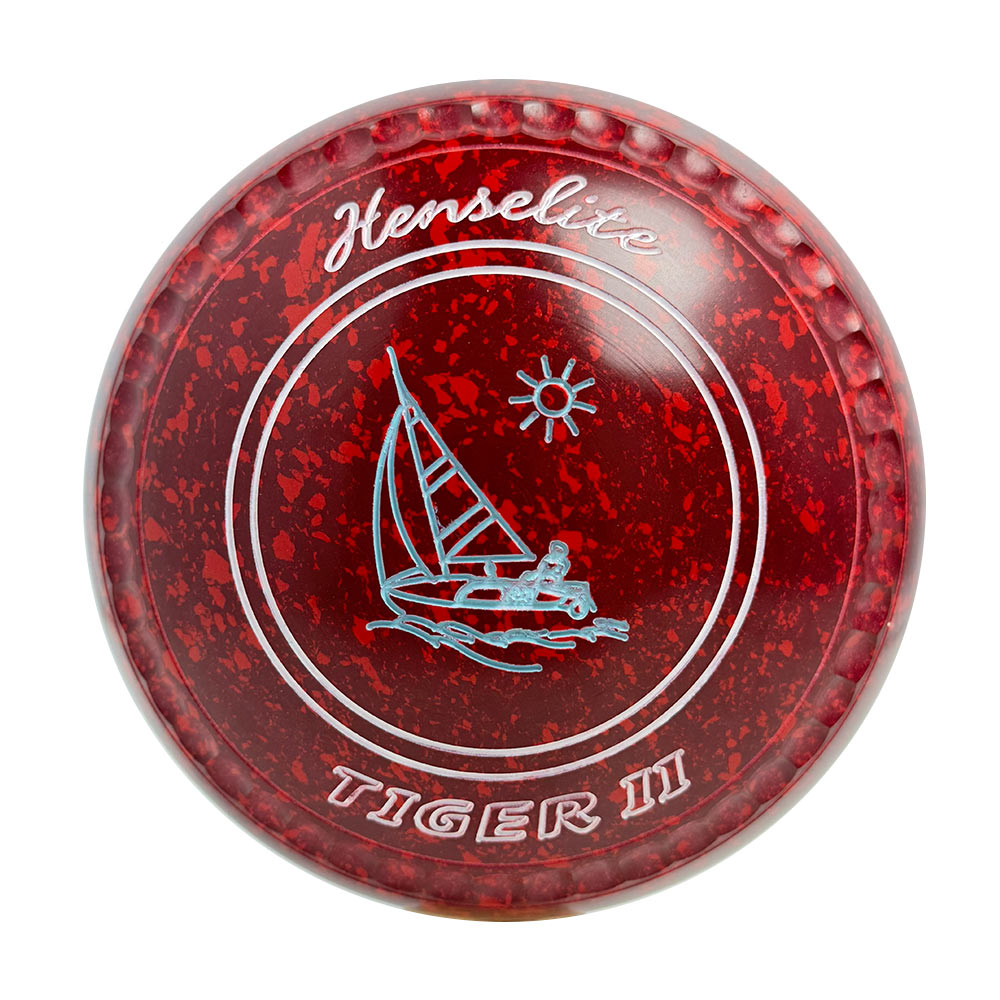 Henselite Tiger II Lawn Bowls Size 4 Heavy Gripped - Ruby Rich AY6-81