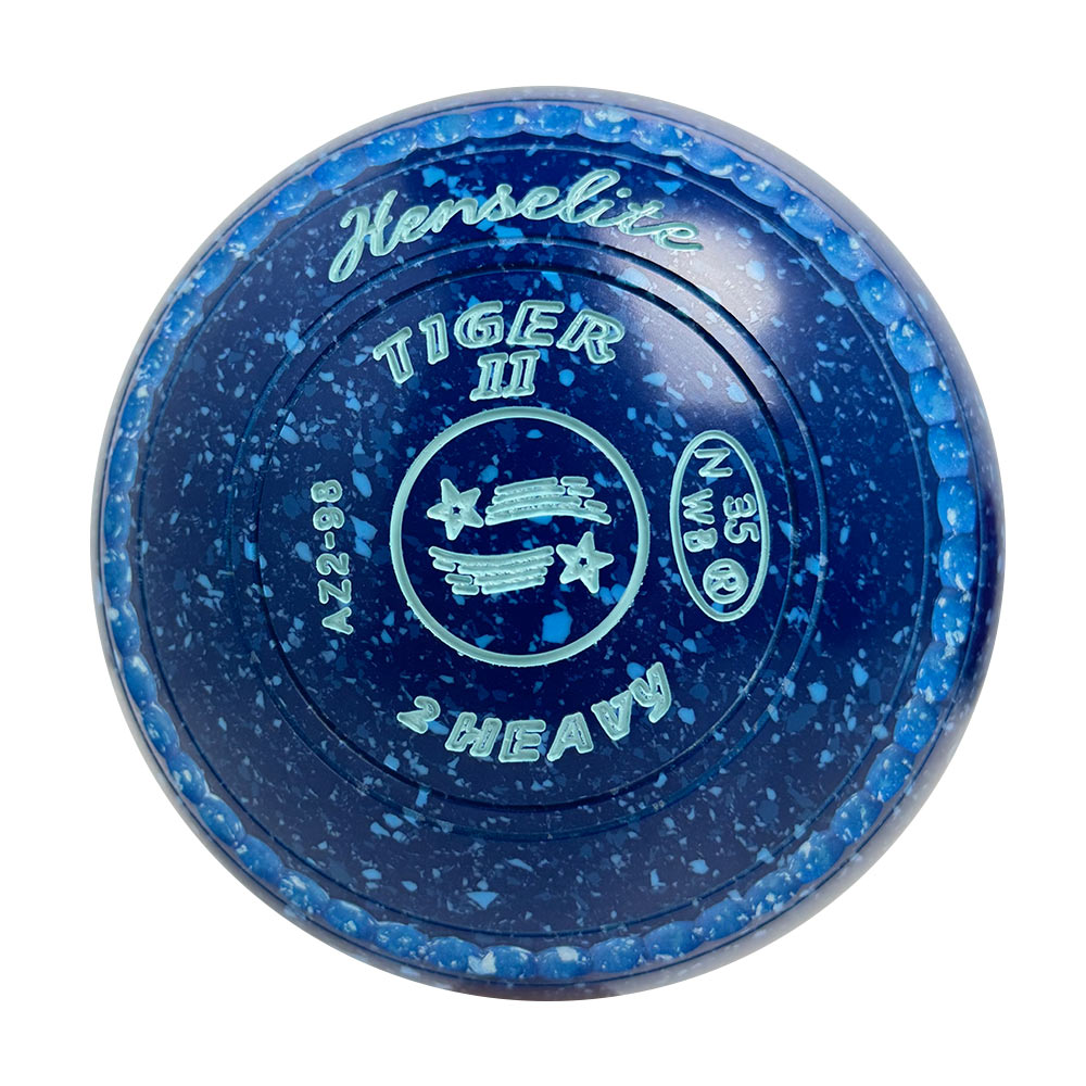 Henselite Tiger II Lawn Bowls Size 2 Heavy Non-Gripped - Denim AZ2-98