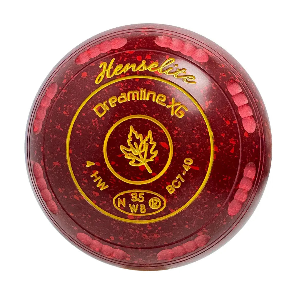 Henselite Dreamline XG Lawn Bowls Size 4 Heavy Gripped - Ruby Rich BC7-40 Henselite