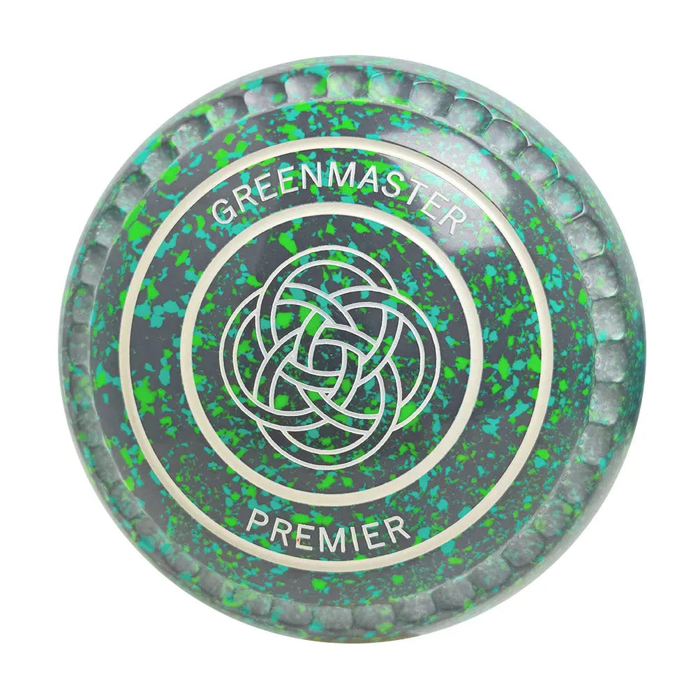 Greenmaster Premier Lawn Bowls Size 4 Heavy Gripped Grey/Blue/Lime - AC1110A - Bowls City