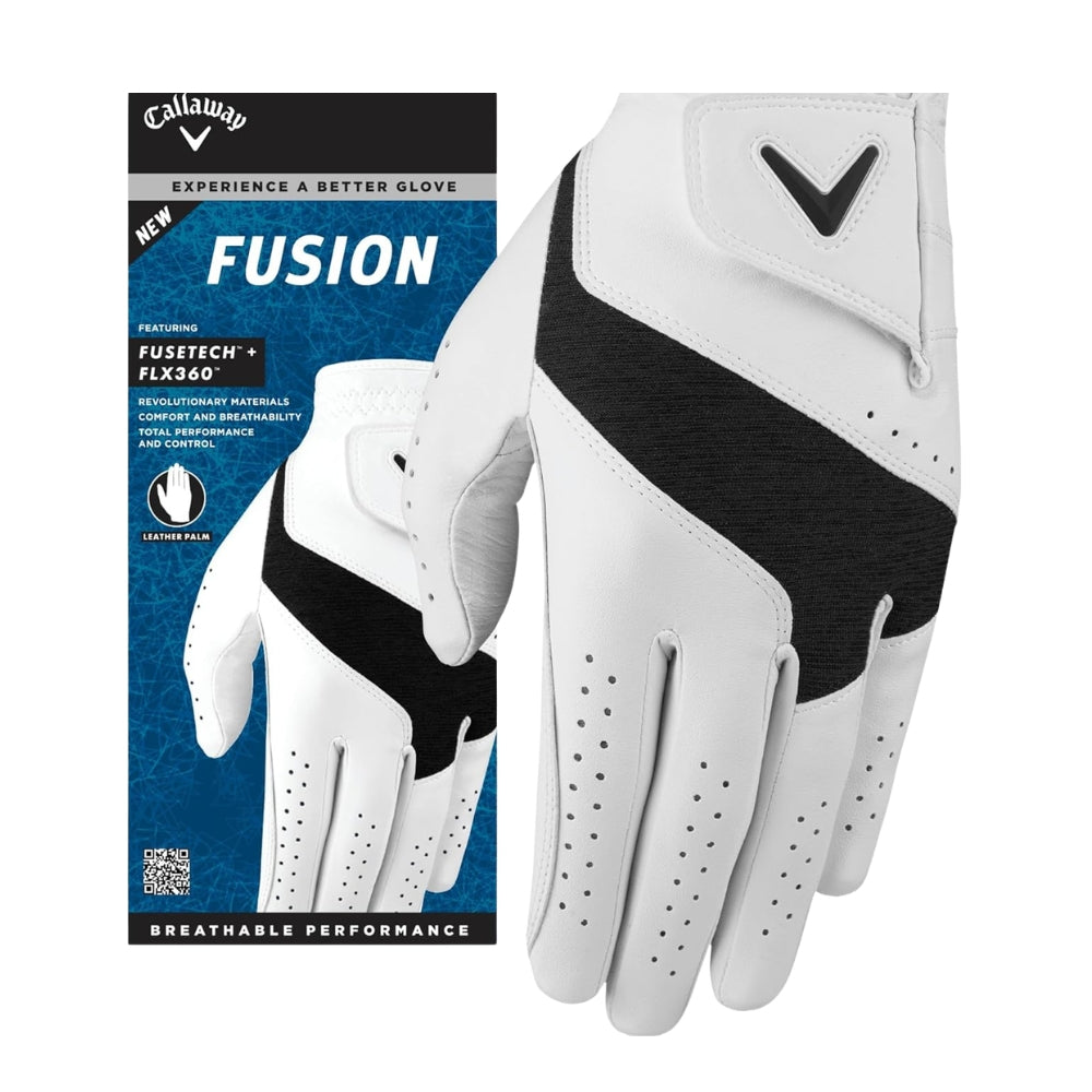 Callaway Mens Fusion Golf Glove '24 - White/Charcoal