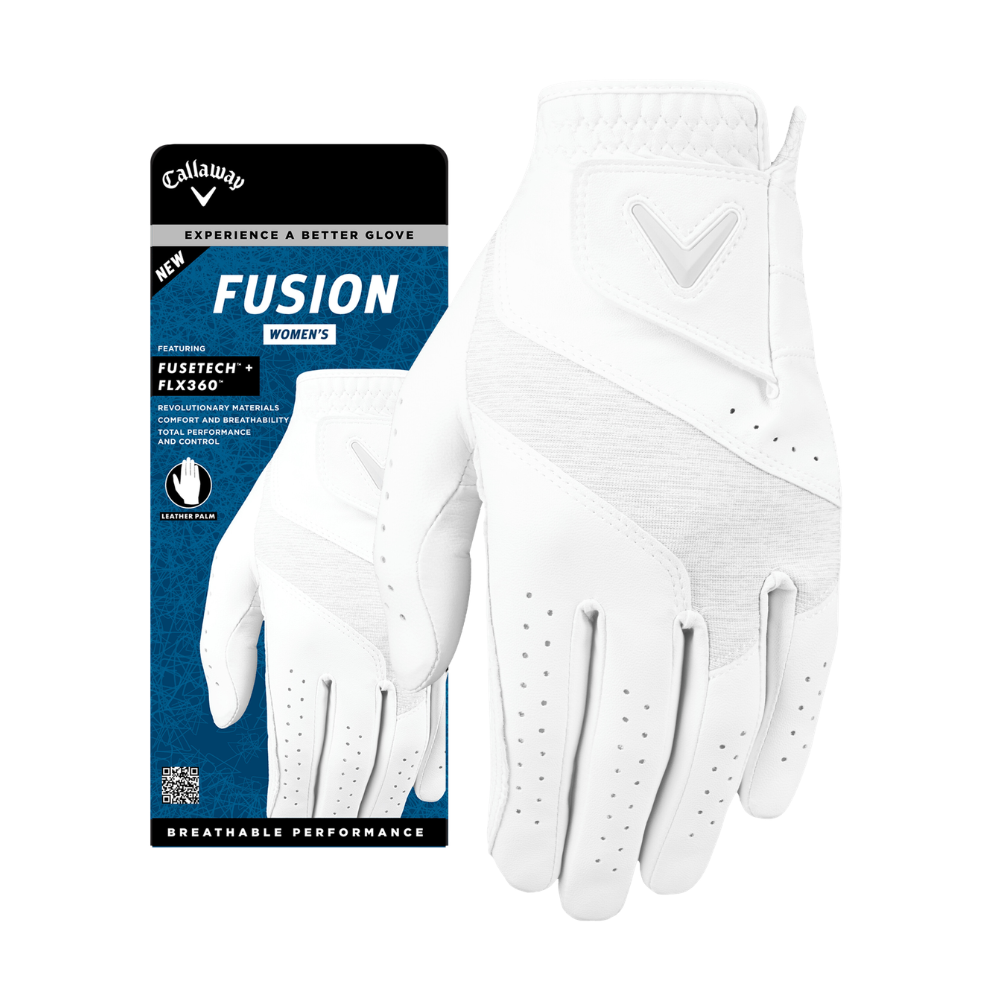 Callaway Womens Fusion Golf Glove '24 - White/Silver