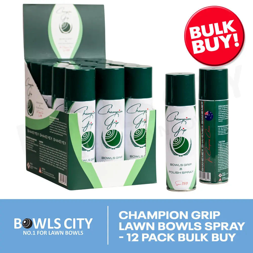 Champion Grip Lawn Bowls Spray - 12 Pack Box Buy - Bowls City